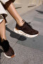 Lestiro Women's Brown Genuine Leather Suede Special Sneaker Sole - 4