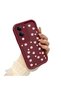 Vivo Y29S Compatible Shockproof Simple Claret Red Silicone Phone Case Flower Pattern - 2
