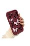 iPhone 11 Pro Compatible Shockproof Simple Claret Red Silicone Phone Case Butterfly Pattern - 2