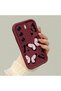 Tecno Camon 40 Compatible Shockproof Simple Claret Red Silicone Phone Case Butterfly Pattern - 3