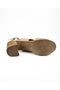 1505 Beige Leather Heeled Women's Sandals - 5