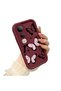 Vivo V50 Lite Compatible Shockproof Simple Claret Red Silicone Phone Case Butterfly Pattern - 2