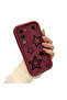 Oppo A5 5g Compatible Shockproof Simple Claret Red Silicone Phone Case Star Pattern - 2