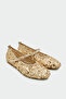 Brest Gold Women's Flat Buckle Ballerinas with Sequin Detail - 2