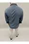 Men's Aerobin Fabric Oversize 4 Season Long Sleeve Comfortable Fit Shirt - Smoked - 3
