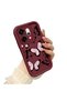 Oppo Reno 14 Pro 5g Compatible Shockproof Simple Claret Red Silicone Phone Case Butterfly Pattern - 2