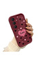Samsung Galaxy S25 Fe Compatible Shockproof Simple Claret Red Silicone Phone Case Heart Pattern - 2