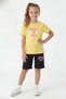 T-Shirt and Capri Pants Set with Print Detail for Girls, Round Neck Top and Bottom Set