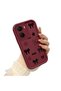 Vivo Y16 Compatible Shockproof Simple Claret Red Silicone Phone Case Bow Tie Pattern - 2