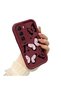 Infinix Hot 60I Compatible Shockproof Simple Claret Red Silicone Phone Case Butterfly Pattern - 2