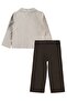 3-Piece Set with Shirt for 2-5 Years Old - Brown - 2