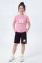 T-Shirt and Capri Pants Set with Print Detail for Girls, Round Neck Top and Bottom Set - 2