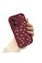 For Redmi 15C 5g Compatible Shockproof Simple Claret Red Silicone Phone Case Flower Pattern - 2