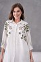 طقم كتان كبير الحجم مطرز بالحجارة - 3