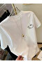 Printed Oversize Crew Neck Tshirt White - 2