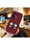 Infinix Note 50 Pro Plus Compatible Panda Pattern Shockproof Simple Claret Red Silicone Phone Case