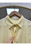 Nurcan Cupra Hidden Patch Sleeve Gathered Shirt-Na771 Yellow - 5