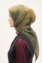 Olinda Silk Blend Scarf Abstract Pattern Grass Green 90X90 - 5