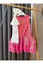 Satin Ribbon Detailed Sequin Costume Party Girl's Dress - 4