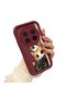 Vivo X200 Pro Compatible Cat Pattern Shockproof Simple Claret Red Silicone Phone Case - 2
