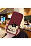حافظة هاتف من السيليكون باللون الأحمر الداكن متوافقة مع هاتف iPhone 8 Plus، مقاومة للصدمات، بنمط قطة
