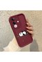 Vivo Y29 Compatible Panda Pattern Shockproof Simple Claret Red Silicone Phone Case - 3