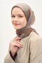وشاح أوليندا من مزيج الحرير بنمط تجريدي من فرو المنك 90x90 - 2