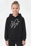 Hooded Kangaroo Pocket Sweatshirt for Girls with Print Detail - 4