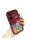 Vivo X200 Fe Compatible Shockproof Simple Claret Red Silicone Phone Case Smile Pattern - 2