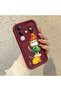 Vivo Y29 Compatible Cat Pattern Shockproof Simple Claret Red Silicone Phone Case - 3