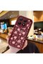 Mi 15t Compatible Shockproof Simple Claret Red Silicone Phone Case Flower Pattern
