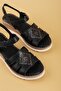 Genuine Leather Comfort Sole Comfortable Daily Sandals Imk.2602 Black - 3
