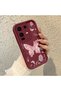 Infinix Note 50 Pro Plus Compatible Shockproof Simple Claret Red Silicone Phone Case Butterfly Pattern - 3