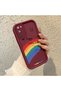 Samsung Galaxy S20 Fe Compatible Shockproof Simple Claret Red Silicone Phone Case Cover Rainbow Pattern - 3