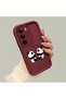 Realme C75 Compatible Panda Pattern Shockproof Simple Claret Red Silicone Phone Case - 3