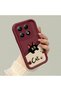 Mi 14t Pro Compatible Shockproof Simple Claret Red Silicone Phone Case Cat Pattern - 3