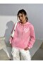 Small Heart Printed Hooded Oversize Unisex Sweatshirt Eyaxx Sportwear Company - 5
