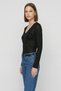 Black V-Neck Transparent Blouse 0418 - 2
