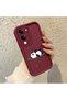 Vivo Y04 Compatible Panda Pattern Shockproof Simple Claret Red Silicone Phone Case - 3