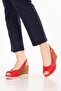Genuine Leather Padded Heeled Daily Sandals Pkr.500 Red - 4