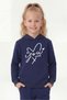 Hooded Kangaroo Pocket Sweatshirt for Girls with Print Detail