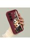 Simple Maroon Silicone Phone Case Compatible with Tecno Spark 40 Pro Plus Cat Pattern Shockproof - 3