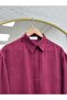 Nurcan Cupra Hidden Patch Sleeve Gathered Shirt-Na771 Claret Red - 3