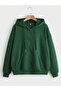 Zippered Hooded Oversize Sweatshirt