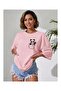 Women's Pocket Panda Printed Oversize Casual T-Shirt