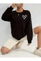Heart Print Crew Neck Sweatshirt