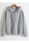 Zippered Hooded Oversize Sweatshirt