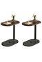 4-pieces Modern Coffee Table | C-shaped Side Table With Brown Color With Black Frame 60x29x39 Cm - 3