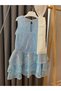 Satin Ribbon Detailed Sequin Costume Party Girl's Dress - 8