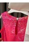 Satin Ribbon Detailed Sequin Costume Party Girl's Dress - 8